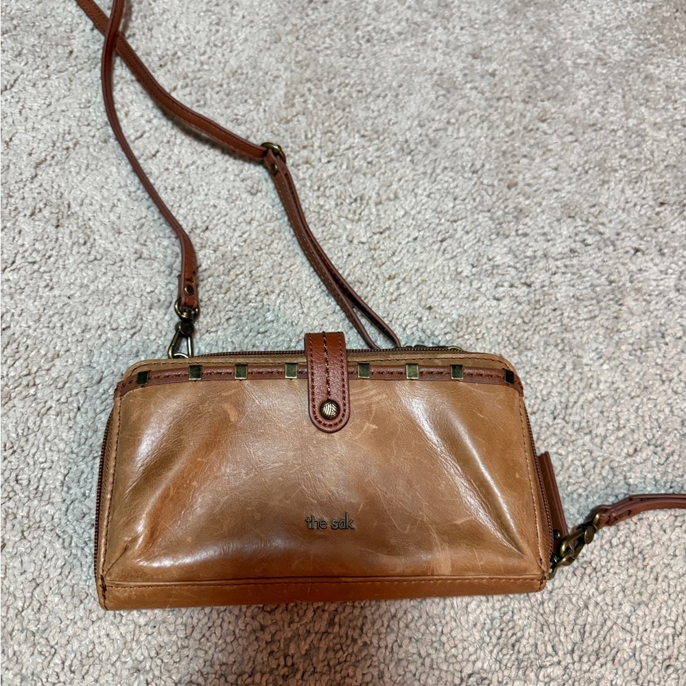 The Sak Tan Leather Crossbody Bag Iris